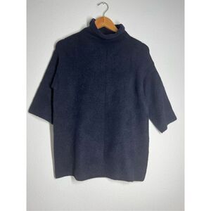 Zara Knit  Melange Knitted Turtleneck Top Black Size S Turtleneck